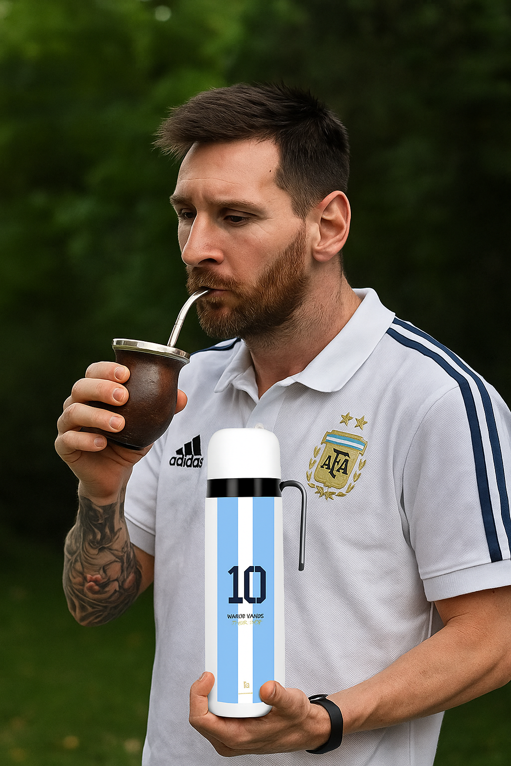 Termo Argentina Messi Nº10 - Aluminio - 1L