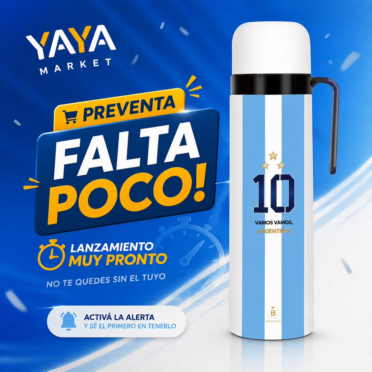 Termo Argentina Messi Nº10 - Aluminio - 1L
