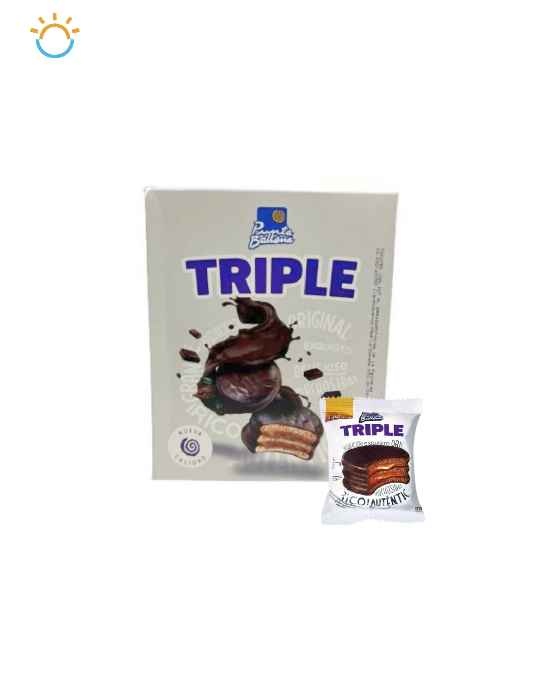 Alfajor Punta Ballena triple chocolate (Caja de 12 unidades)