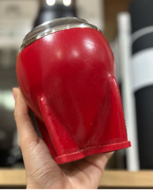 Mate Torpedo forrado en cuero (Rojo)