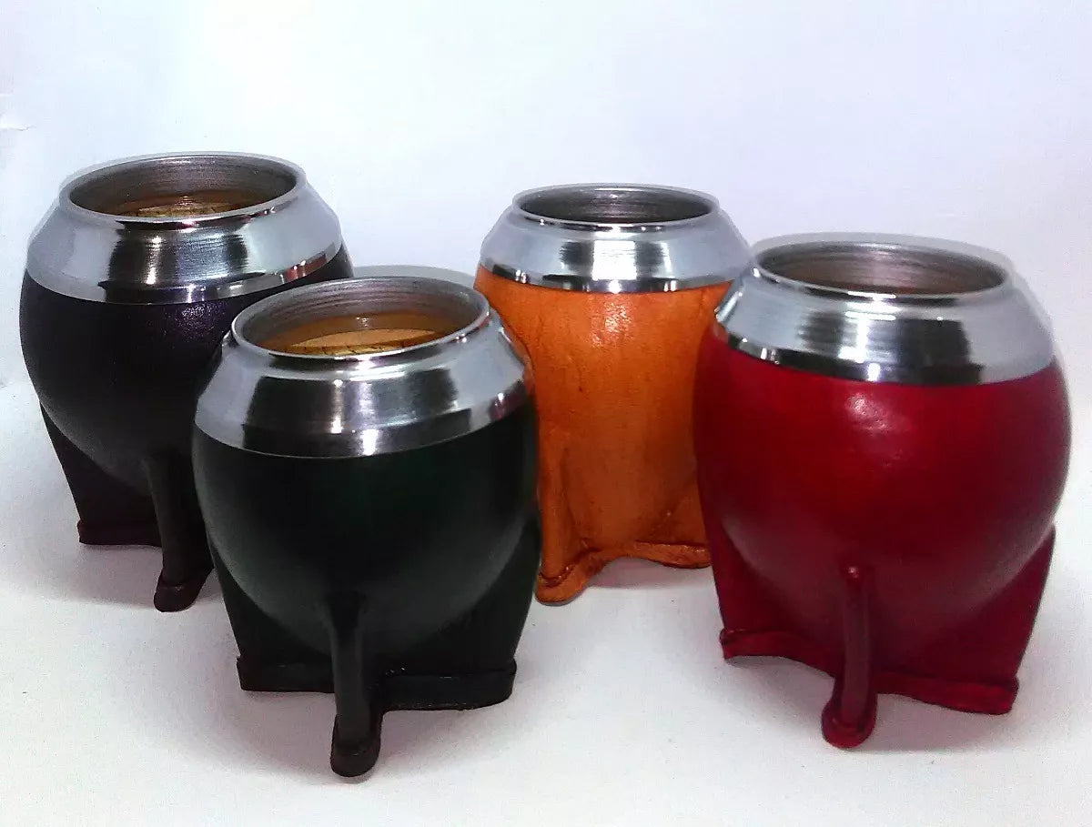 Mate Torpedo forrado en cuero (Rojo)