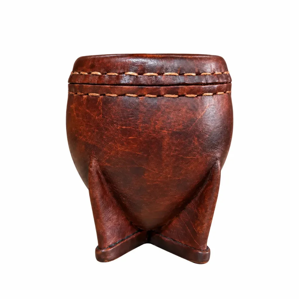 Forrado de cuero sin virola MARRON - Mate