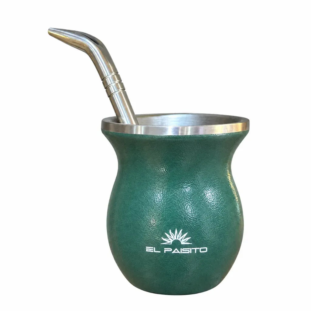 Kit Porongo con Bombilla VERDE El Paisito - Mate