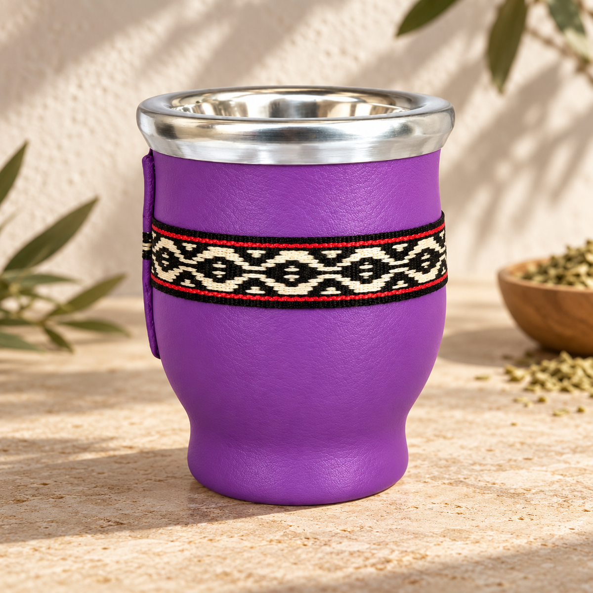 Vaso de cristal forrado LILA 150ml - Mate — imagen de catálogo