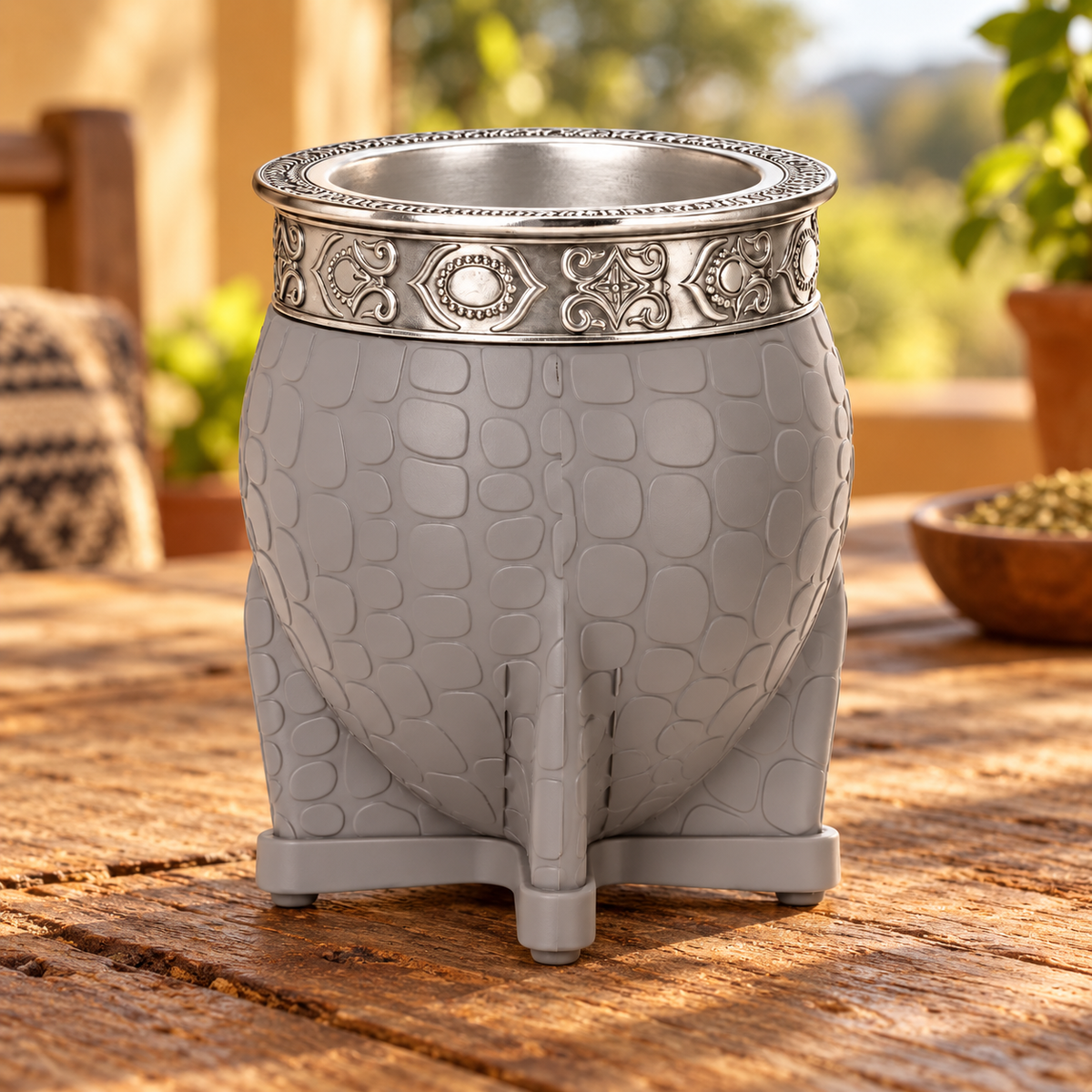 Imperial camionero GRIS acero inox 200ml El Paisito virola Plata - Mate — imagen de catálogo
