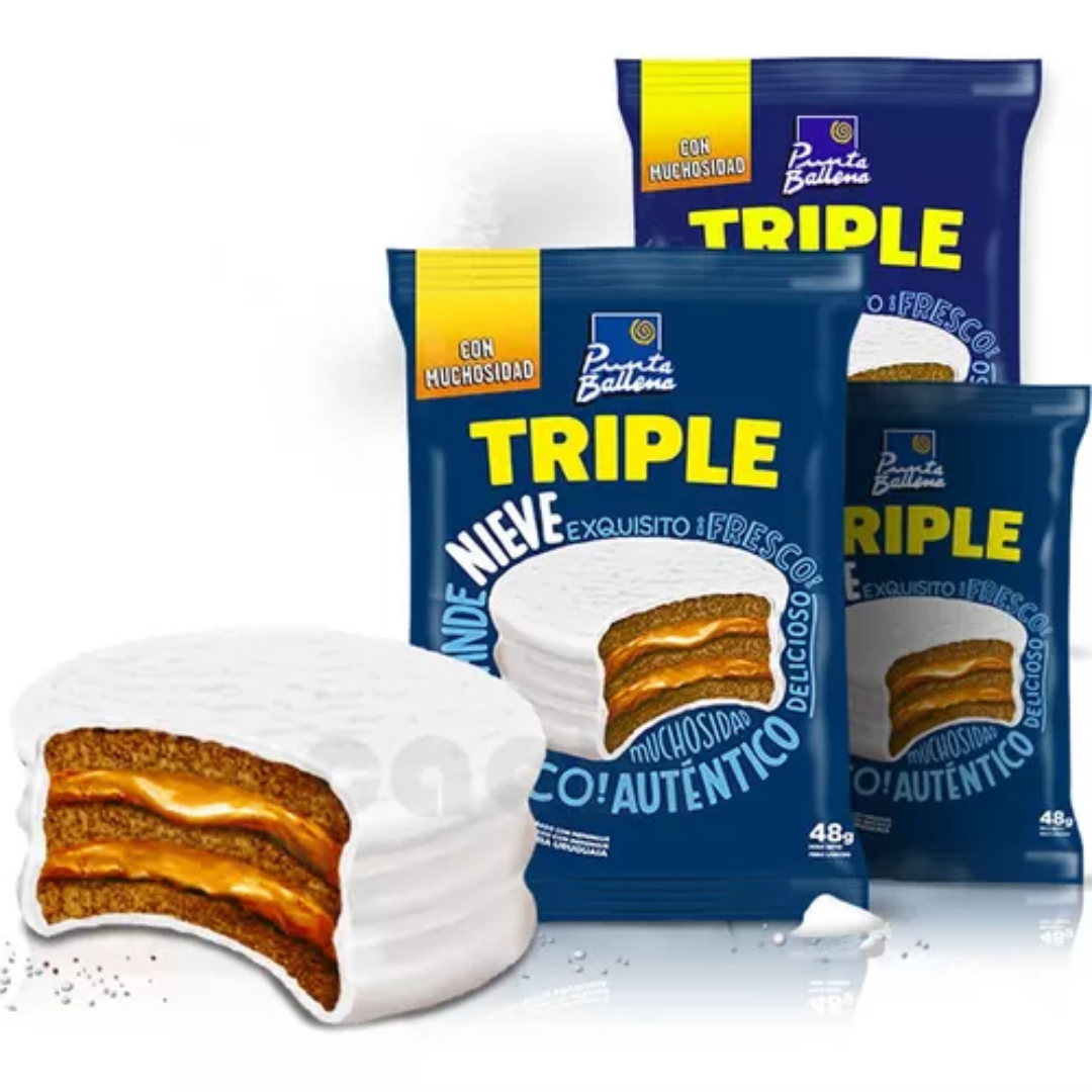 Alfajor triple Nieve Punta Ballena (Caja 12 unidades)