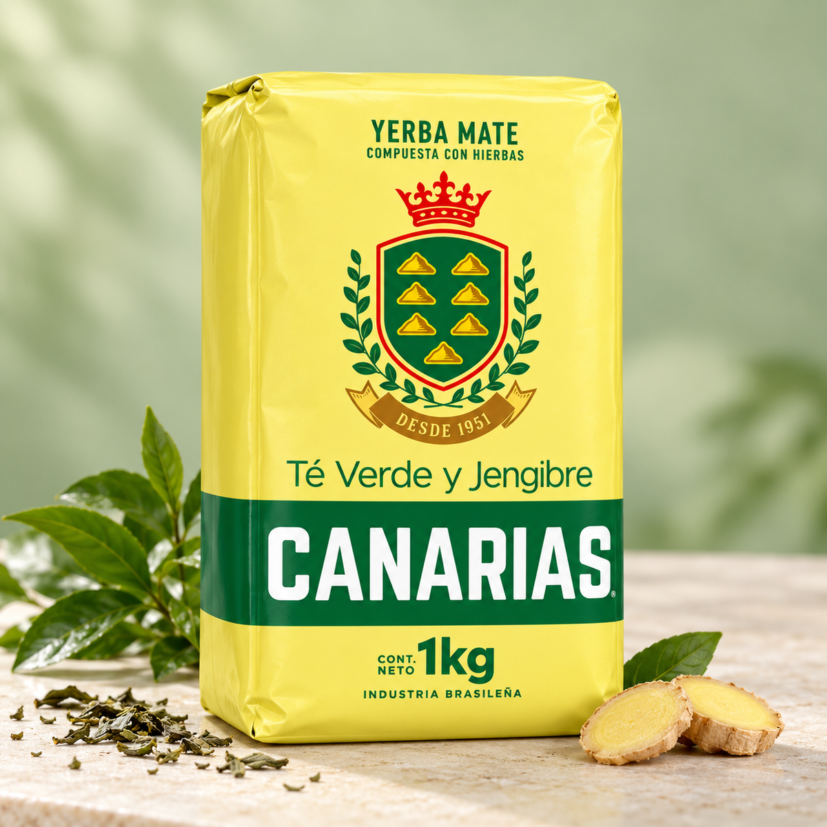 Yerba mate Canarias Te verde y jengibre 1kg