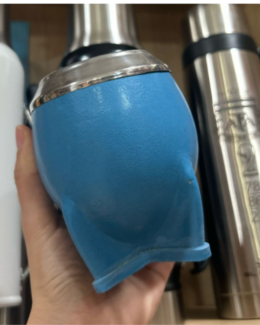 Mate Torpedo forrado en cuero (Celeste)