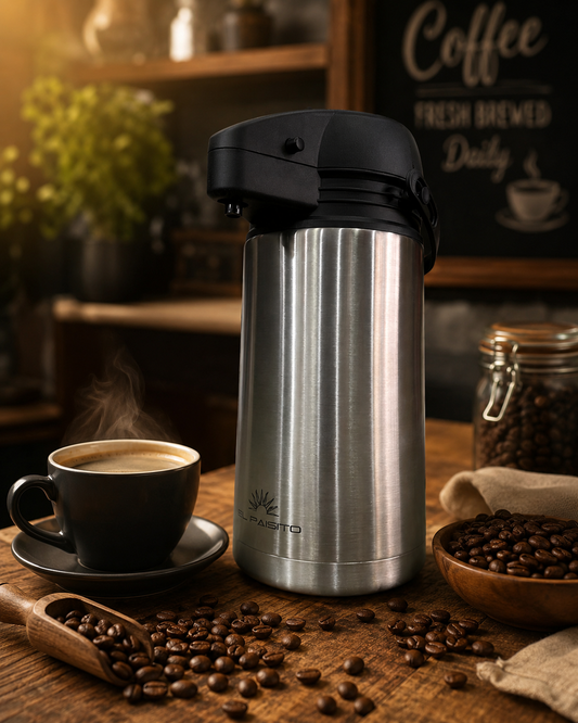 Termo acero inoxidable EL PAISITO con bomba 1,6L (PLATA)
