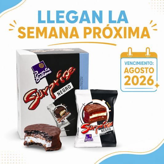 Alfajor Punta Ballena Surprise Negro (Caja 8 unidades)
