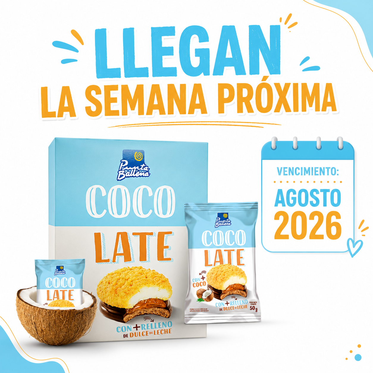 Alfajor Punta Ballena Cocolate (Caja de 8 unidades)