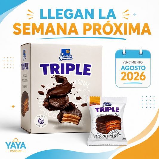 Alfajor Punta Ballena triple chocolate (Caja de 12 unidades)