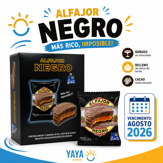 Alfajor Punta Ballena Negro (Caja de 12 unidades)