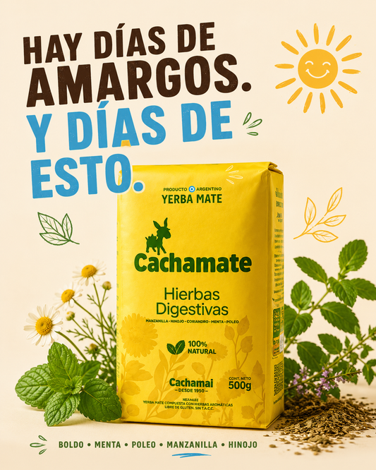 Yerba Mate CACHAMATE Hierbas Digestivas Manzanilla - 500G