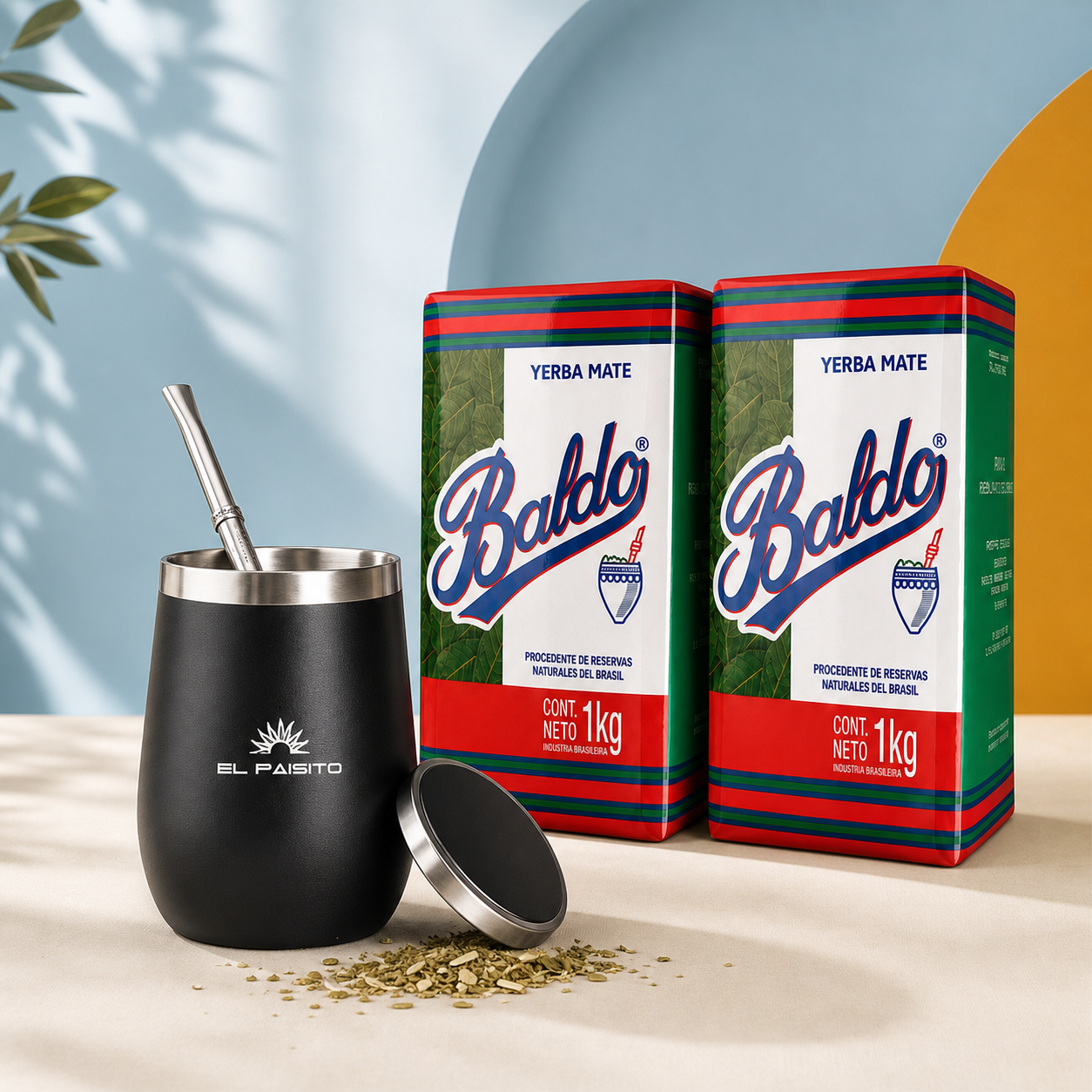 Kit Matero Completo Baldo – 2 kg de Yerba Mate + Mate, Bombilla y Tapa