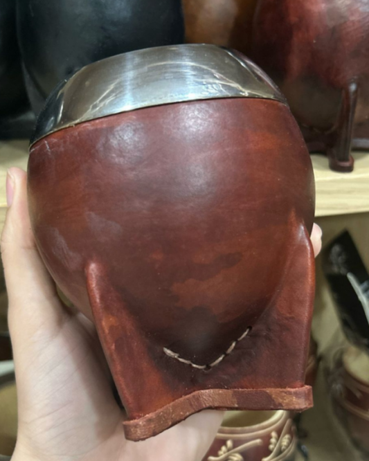 Mate Torpedo forrado en cuero (Marrón)