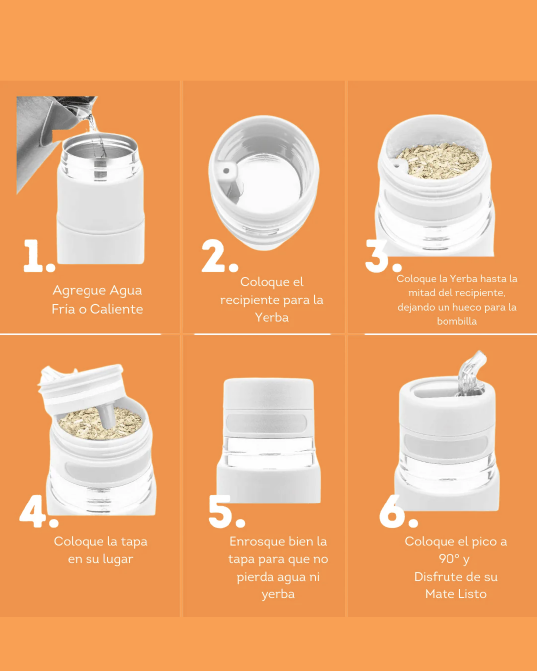 Termo Mate Listo (Termo-Mate-Bombilla) - Acero Inoxidable - 700 ml