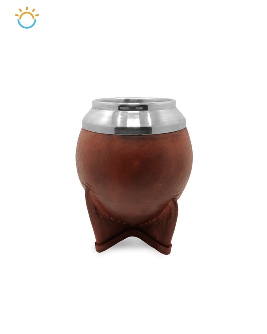 Mate Torpedo forrado en cuero (Marrón)