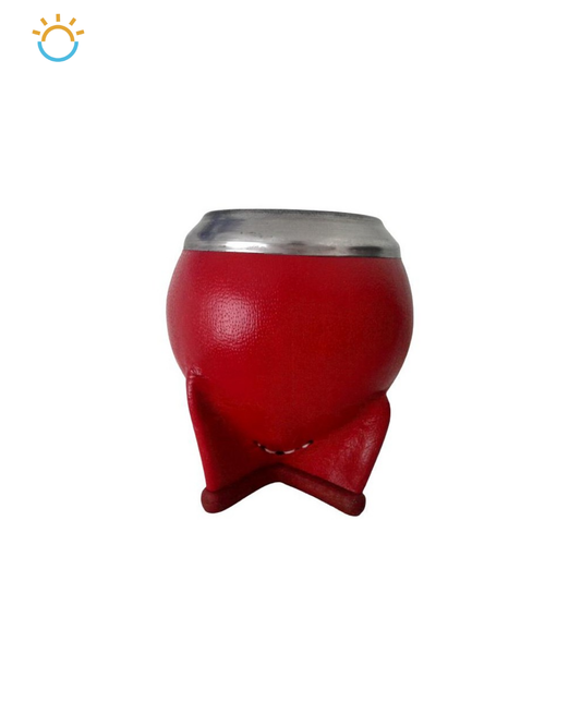 Mate Torpedo forrado en cuero (Rojo)