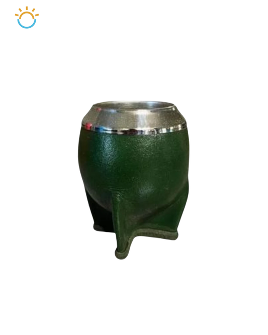 Mate Torpedo forrado en cuero (Verde)