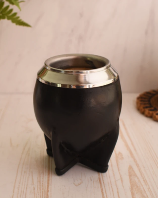 Mate Torpedo forrado en cuero (Negro)