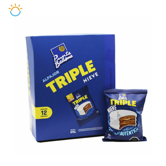 Alfajor Punta Ballena Triple Nieve (Caja 12 unidades)