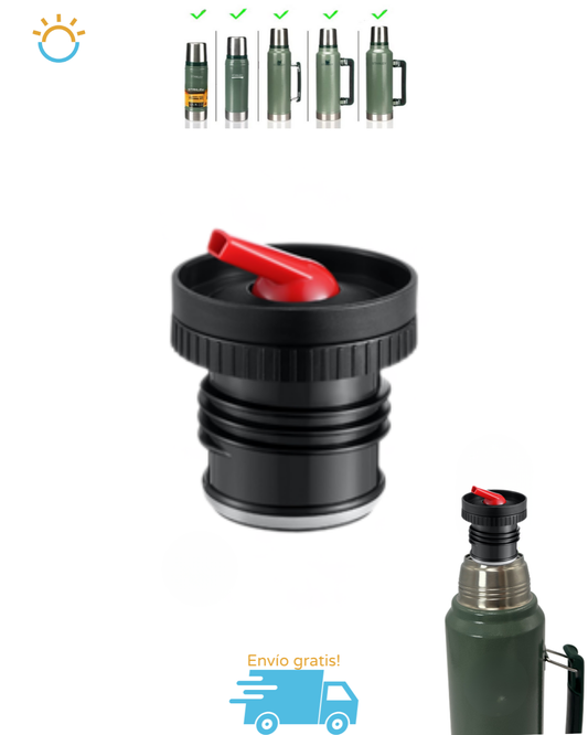 Tapon para termos Stanley con Pico cebador (negro/rojo) Lid-Er