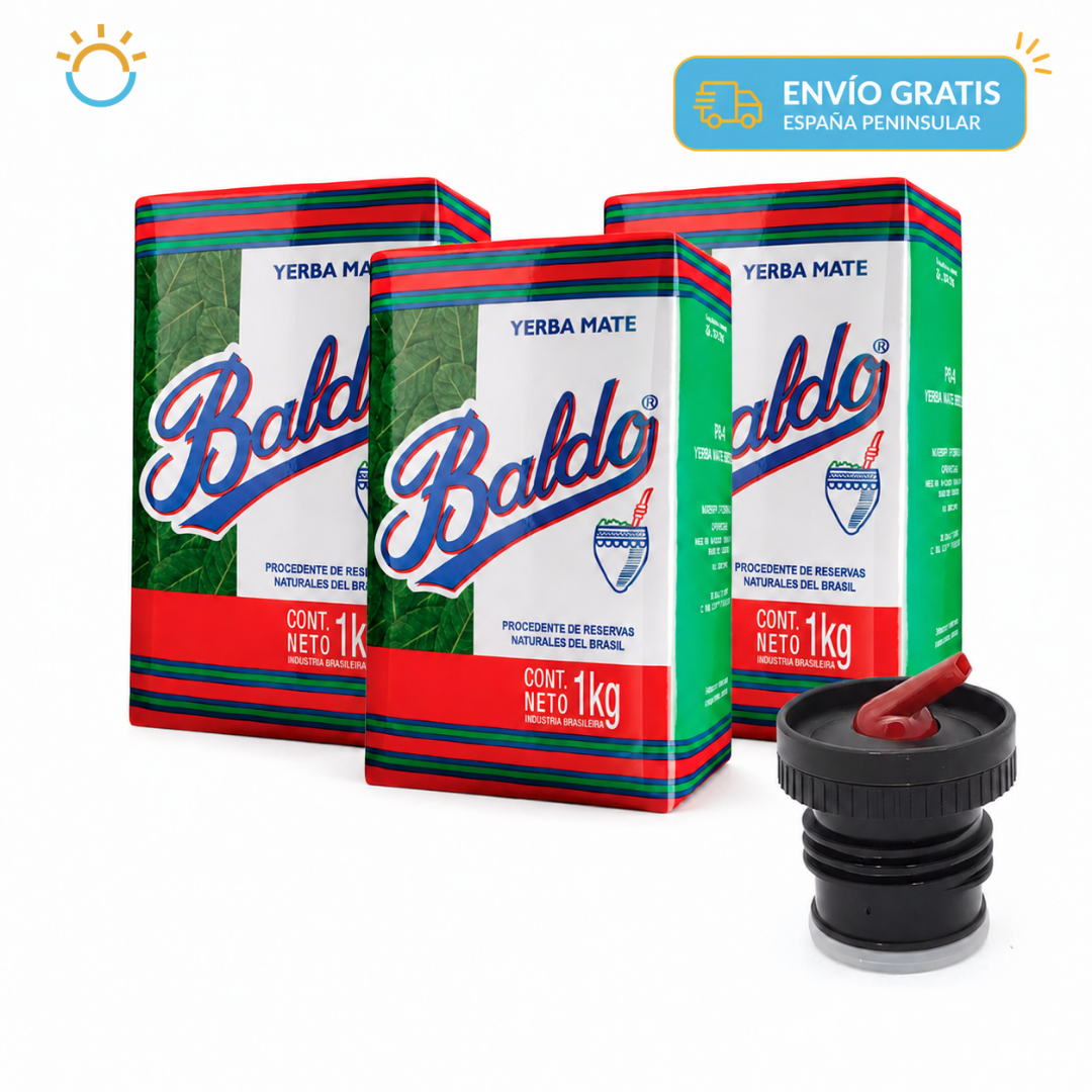 Yerba Mate Baldo 3KG + tapón pico rojo para Termos Stanley