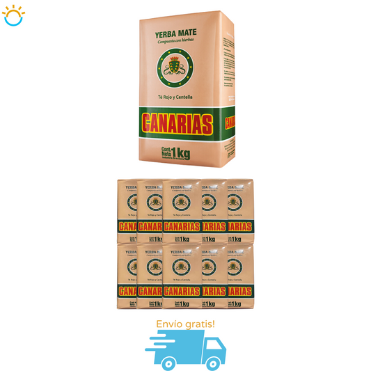 pack Yerba mate Canarias Té rojo y Centella - 10 kgs