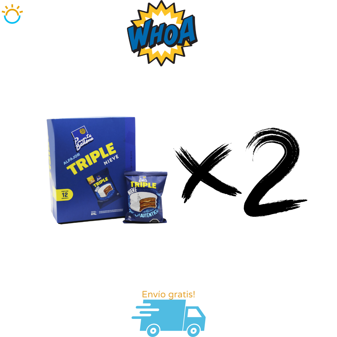 Caja Alfajor Triple Nieve x 2