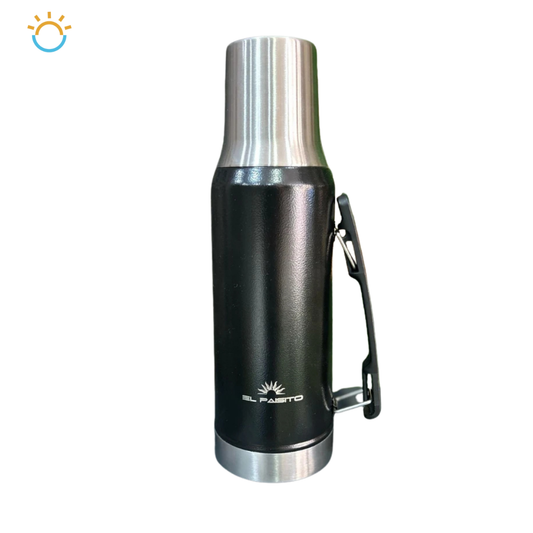 TERMO 1,2L, EL PAISITO ACERO INOXIDABLE NEGRO Y PLATEADO