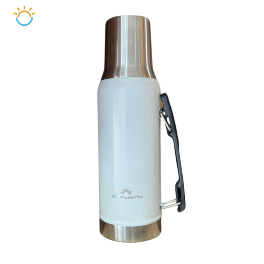 TERMO 1,2L, EL PAISITO ACERO INOXIDABLE BLANCO Y PLATEADO