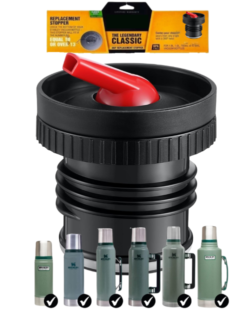 Tapon para termos Stanley con Pico cebador (negro/rojo) Lid-Er