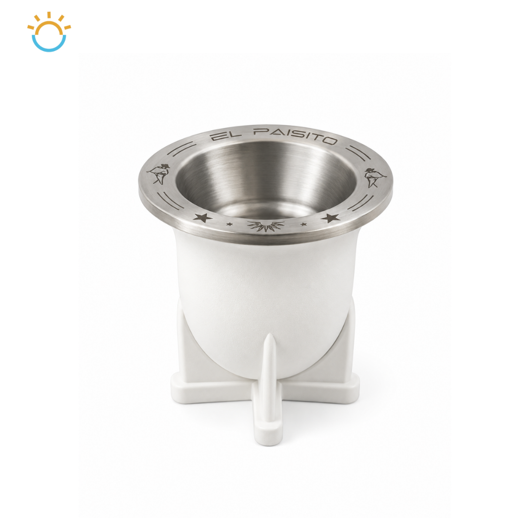 MATE Camionero Acero inoxidable - TANGO/GAUCHO 280ml (Blanco)