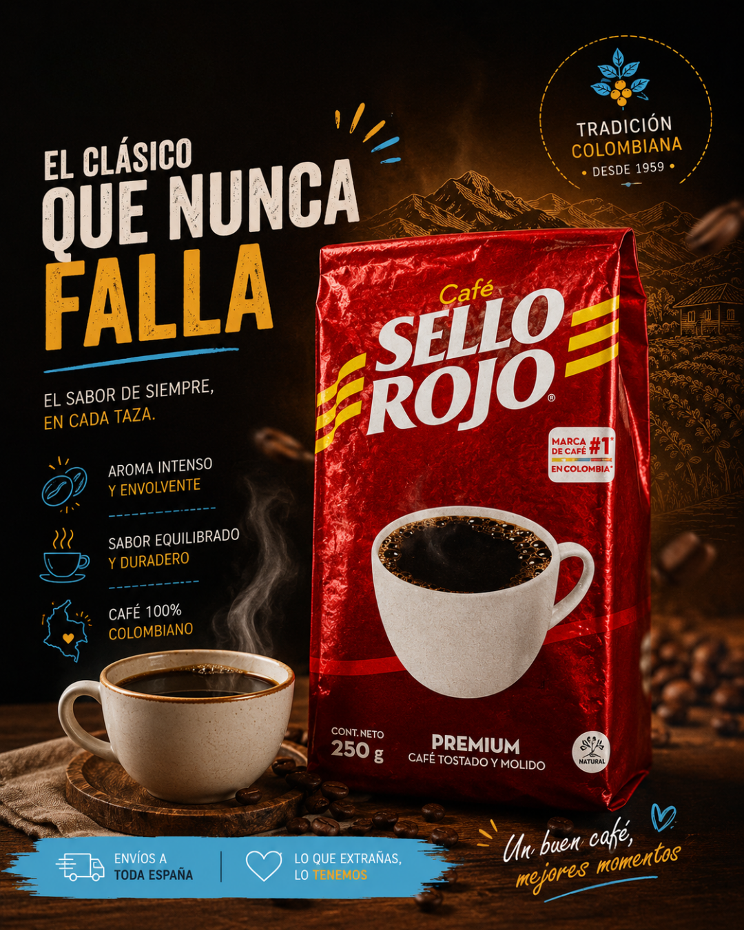 Café Sello Rojo Premium - 250 Gramos