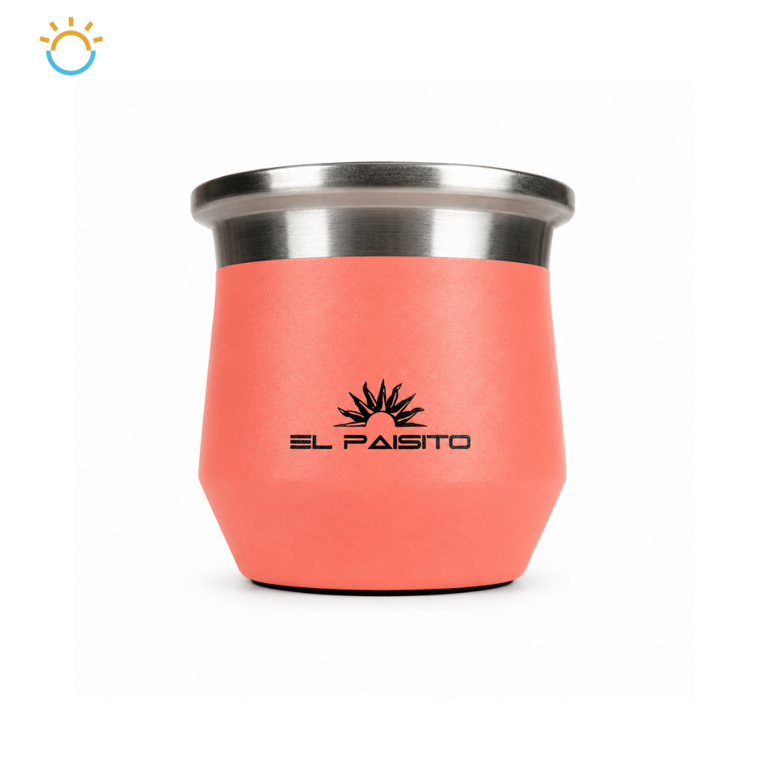 Mate Acero inoxidable estilo Camionero El Paisito 270ml (Coral)