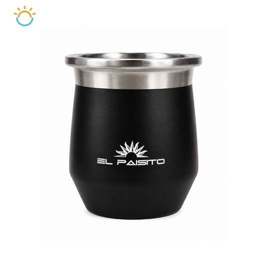Mate Acero inoxidable estilo Camionero El Paisito 270ml (Negro)