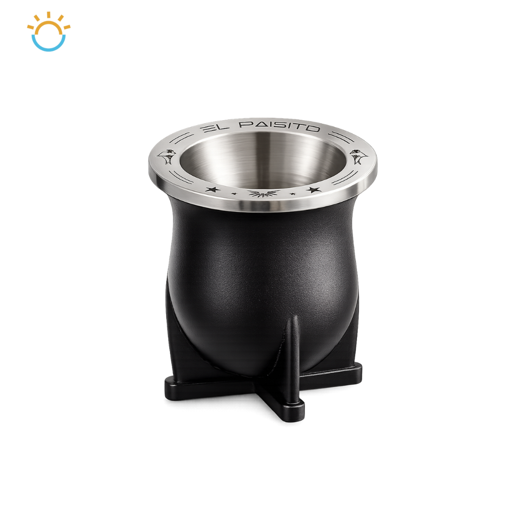 MATE Camionero Acero inoxidable - TANGO/GAUCHO 280ml (Negro)