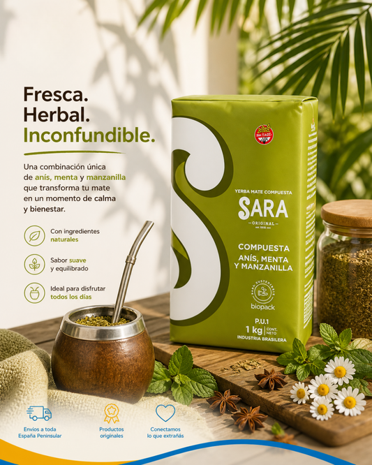 Yerba Mate Sara Anis, Menta y Manzanilla 500 Gramos