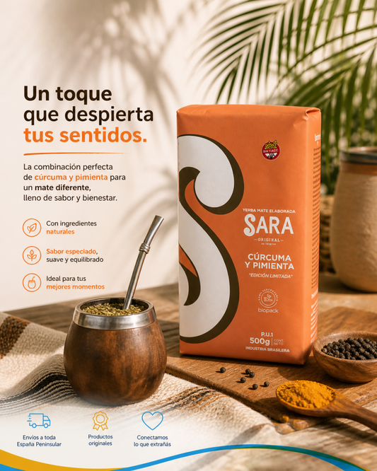 Yerba Mate Sara Cúrcuma y Pimienta 500 Gramos