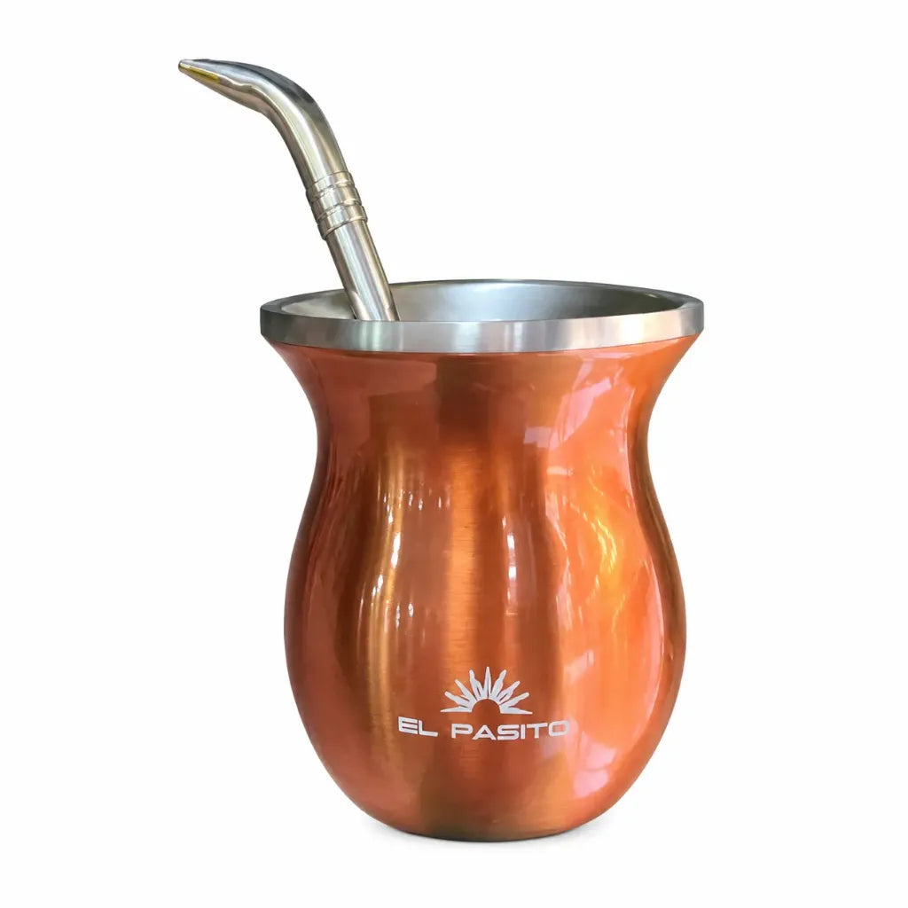 Kit Porongo con Bombilla BRONCE El Paisito - Mate