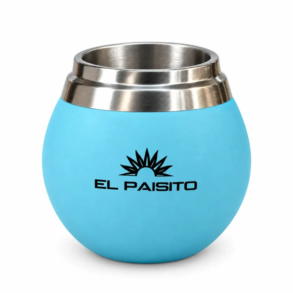 BOLA EL PAISITO acero inoxidable y goma CELESTE 150ml - Mate