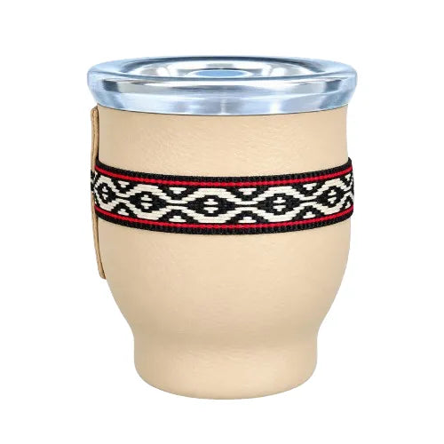 Vaso de cristal forrado BEIGE 150ml - Mate