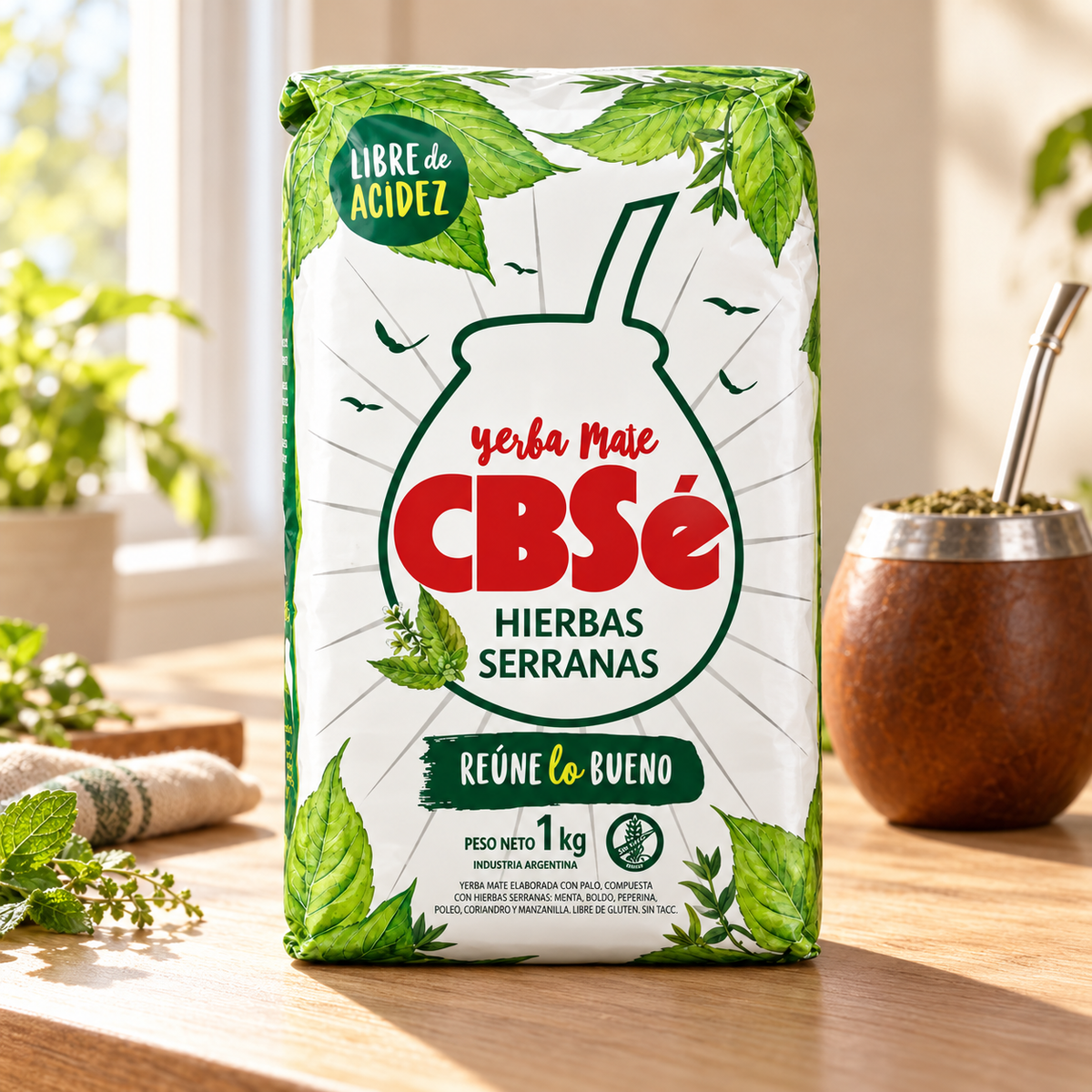 Yerba mate CBSé Hierbas Serranas - 1 kg — imagen de catálogo