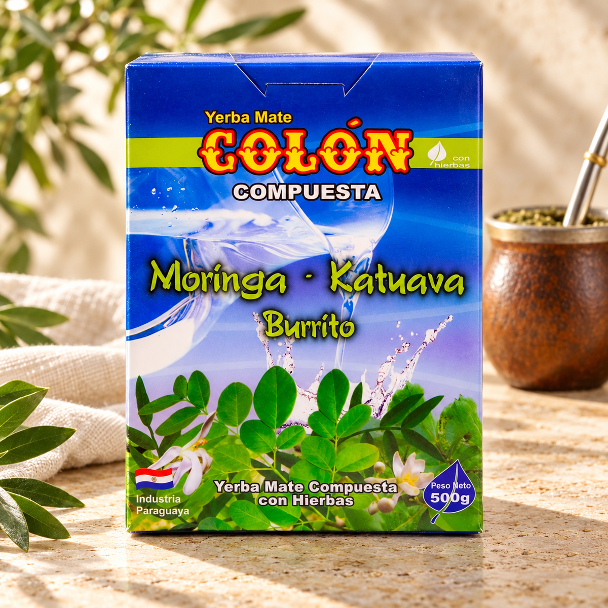 Yerba mate Colón Moringa, Katuaba y Burrito - 500 g — imagen de catálogo