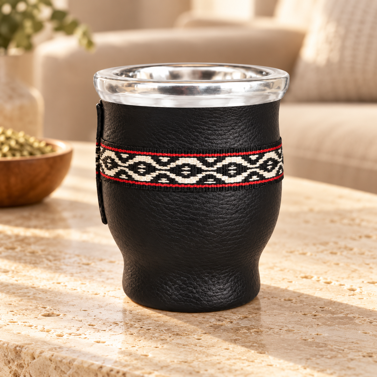 Vaso de cristal forrado NEGRO 150ml - Mate — imagen de catálogo