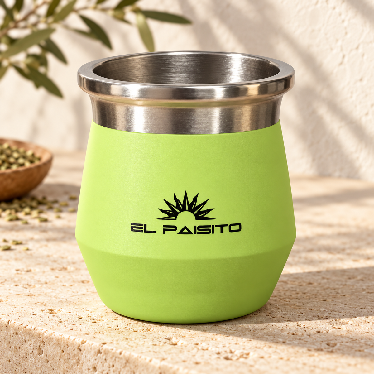 Camionero acero inoxidable OLIVO 270ml  El Paisito - Mate — imagen de catálogo