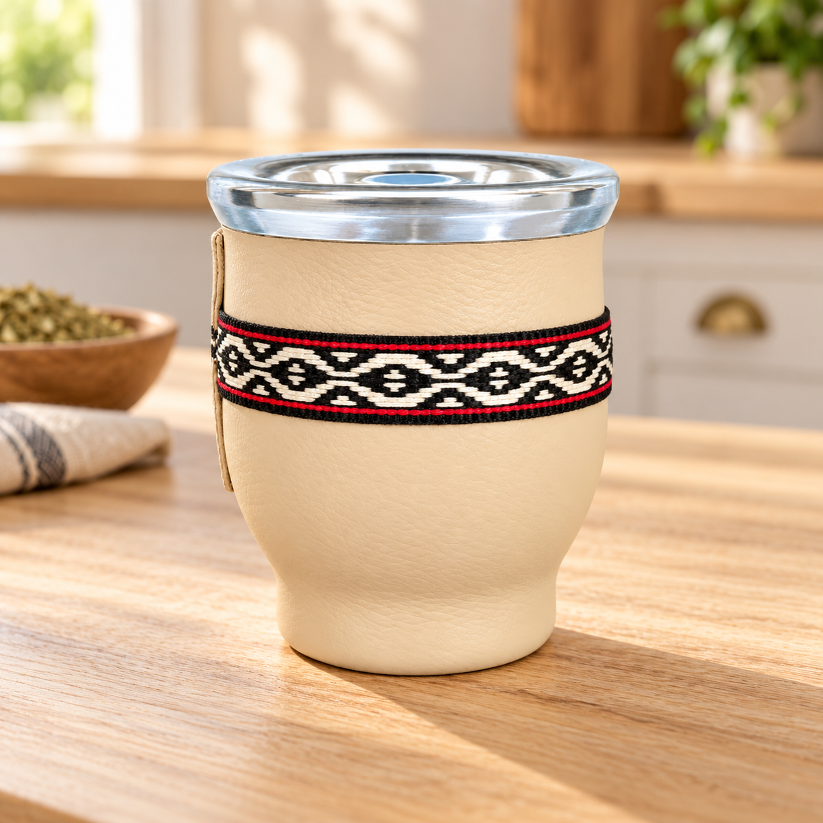 Vaso de cristal forrado BEIGE 150ml - Mate — imagen de catálogo