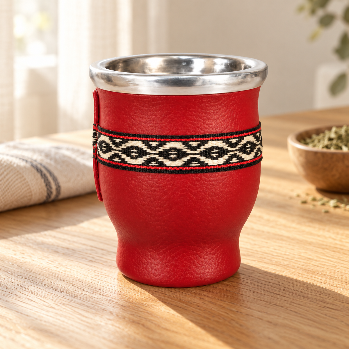 Vaso de cristal forrado ROJO 150ml - Mate — imagen de catálogo