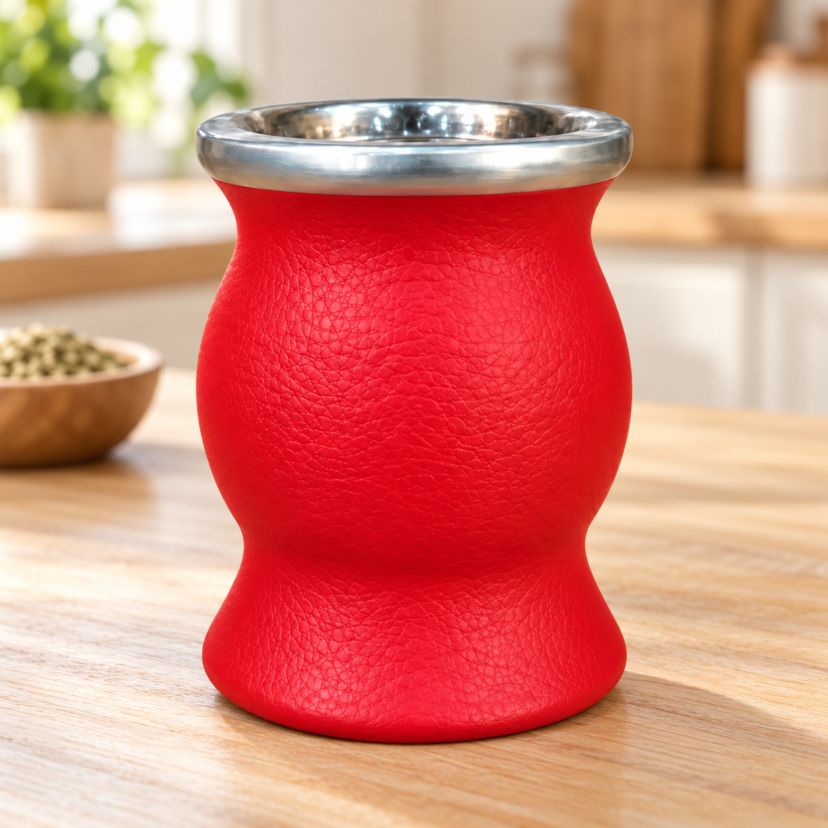 Ceramica COPA ROJO forrado en cuero 200 ml - Mate — imagen de catálogo